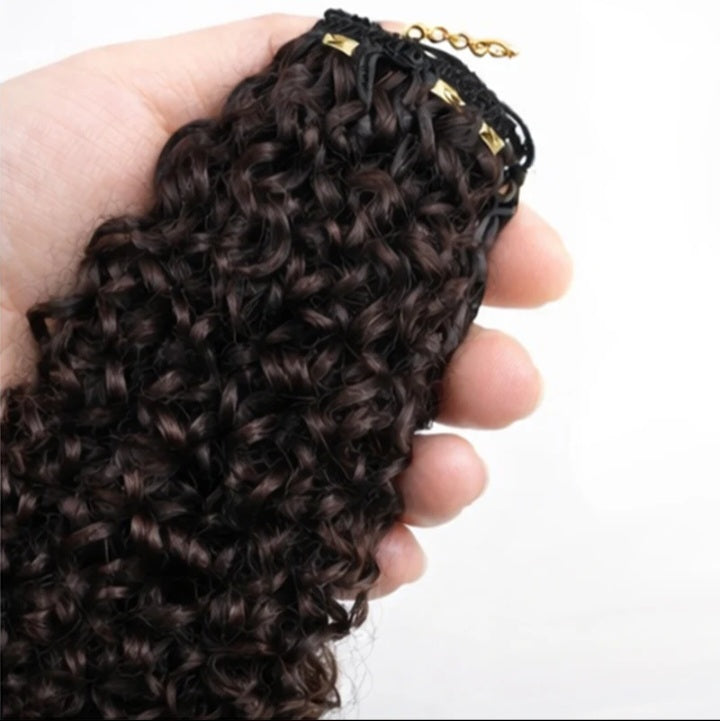 Knots Human Feather Crochet Hair Burmese Curly with No Spiral Ends - Pre-Separated Knotless Crochet Braids for Seamless Blending- 18inches