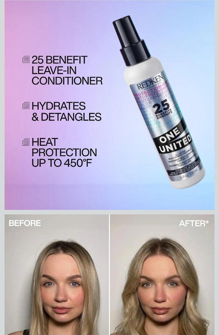 Redken One United Leave-In Conditioner – Heat Protectant & Detangler Spray.