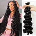 Loose Wave Bulk Hair For Braiding #1B 16"