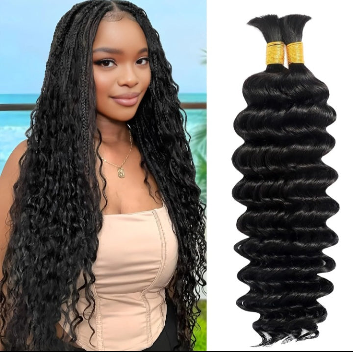 Deep Wave Bulk Hair For Braiding