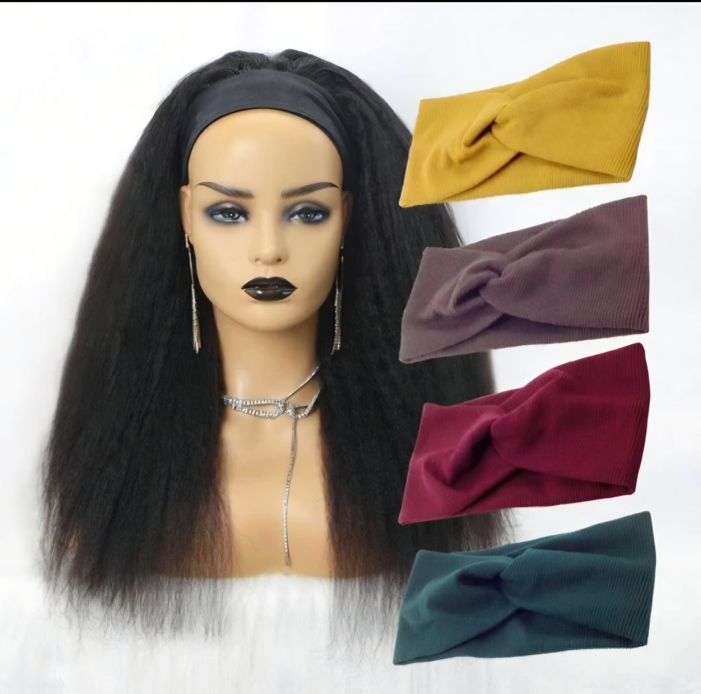PJ Yaki 12 Inches Grab-N-Go Yaki Headband Wigs 200% Density -100% Human Hair