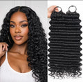 Knots Human Feather Crochet Hair Deep Wave with No Spiral Ends - Pre-Separated Knotless Crochet Braids for Seamless Blending- 14inches