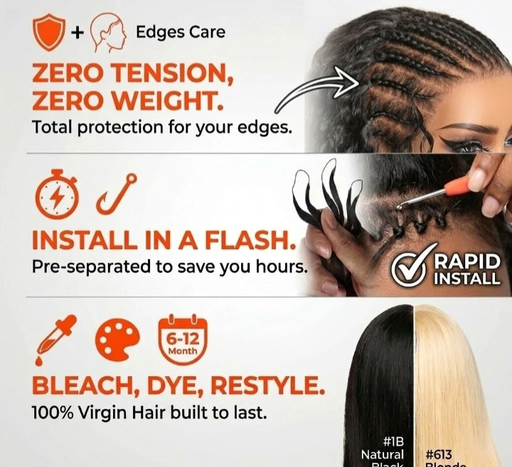 Hair Deep Wave with No Spiral Ends - Pre-Separated Knotless Crochet Braids for Seamless Blending- 18inches