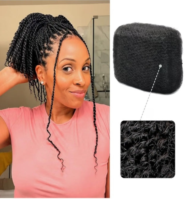 Kinky Bulk Human Hair for Braiding (16 Inch, Natural Color #1B, 50g)
100% Unprocessed Soft Human Hair Bundles for Boho Braids, Twists, Dreadlocks and Loc Repair, KidFriendly, Protective Styles