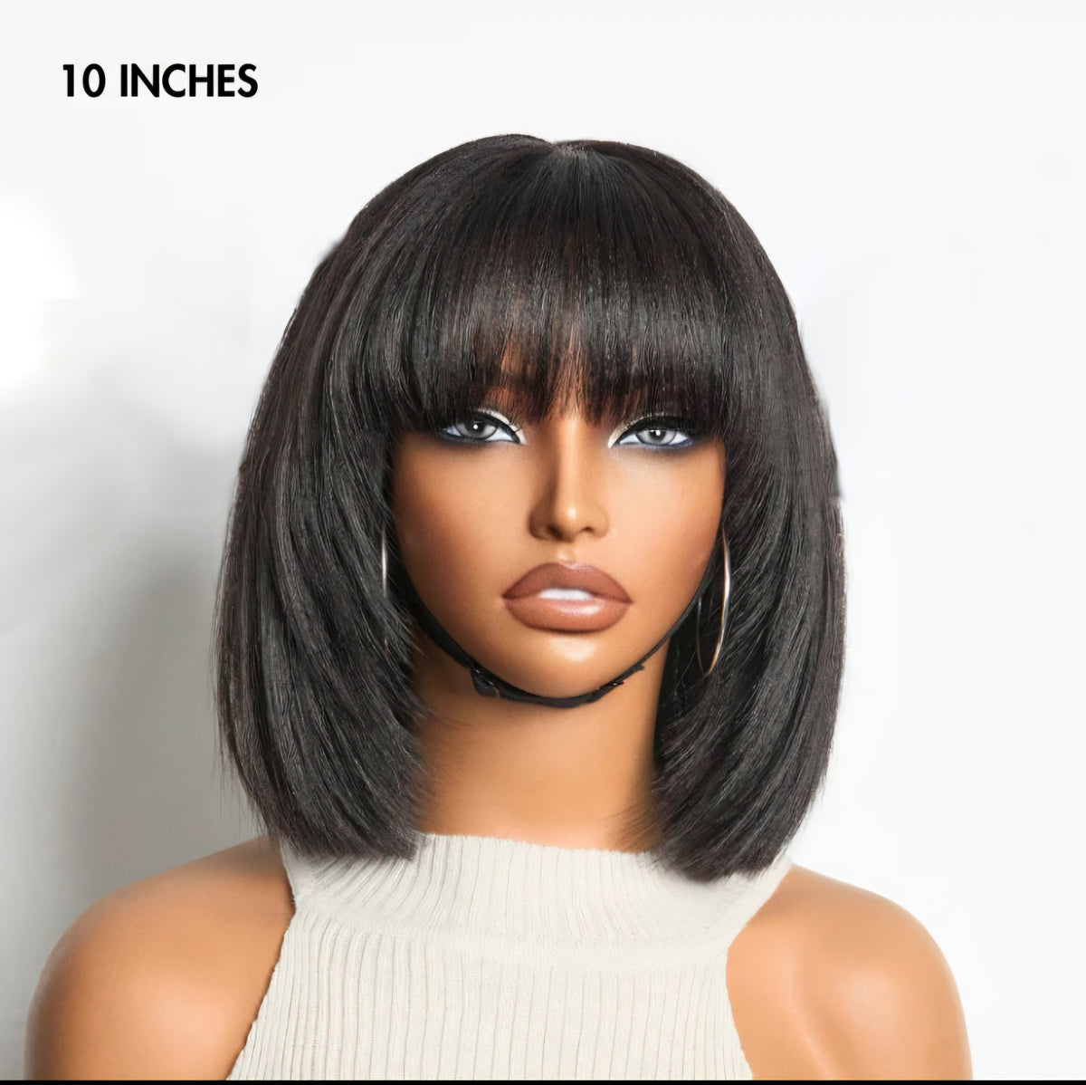 PJ Hair 150% Density Put On and Go Layered Cut Minimalist Lace Bob Wig Yaki Straight 10"