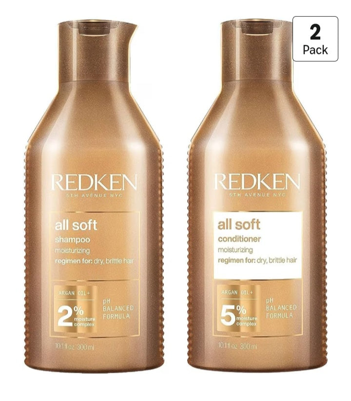 Redken All Soft Shampoo & Conditioner Set – For Dry, Brittle Hair