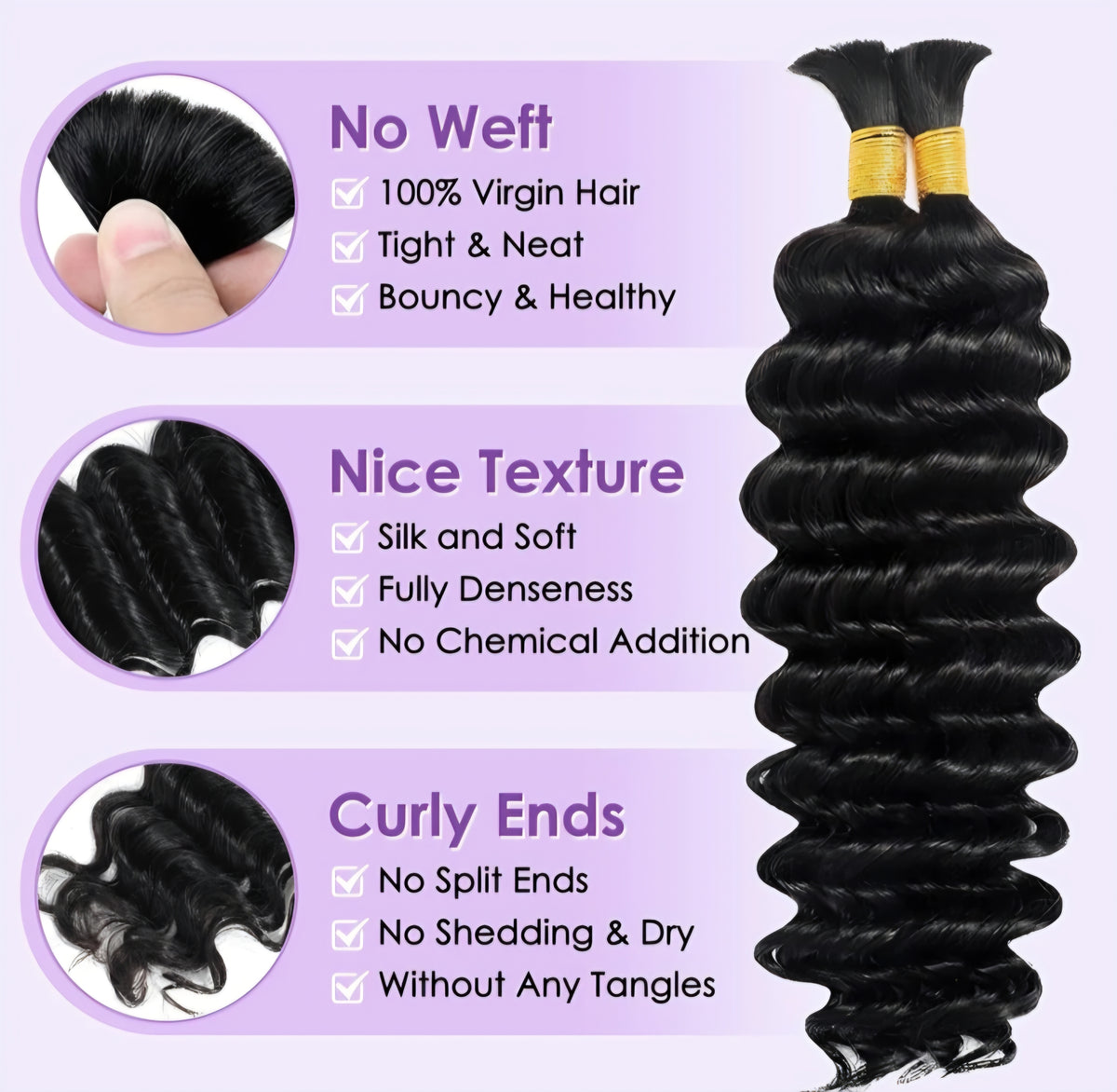 Deep Wave Bulk Hair For Braiding